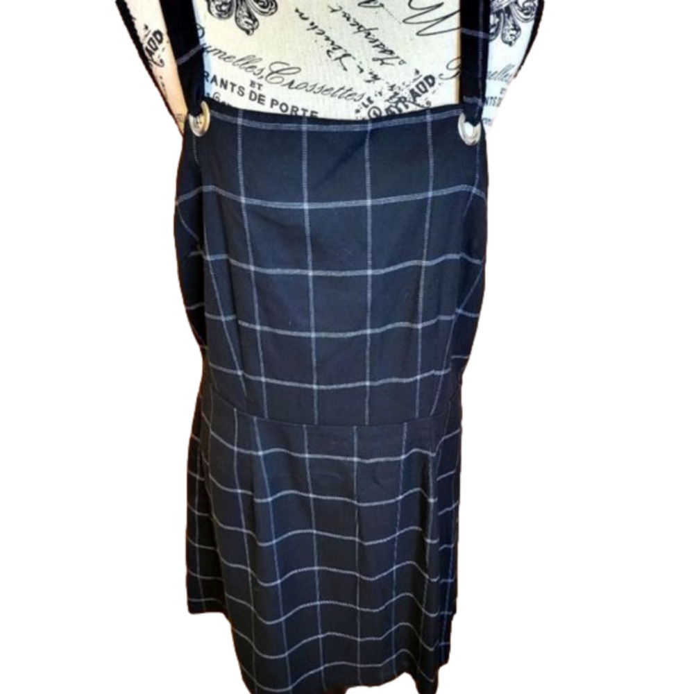 BeBop Black White Plaid Mini Jumper Dress XL - Picture 2 of 7